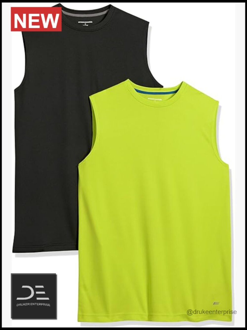 Men's Moisture-Wicking Gym Tank Tops, Muscle Shirts, Pack of 2